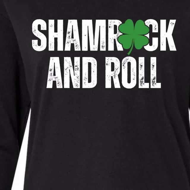 Shamrock And Roll St Patricks Day Womens Cotton Relaxed Long Sleeve T-Shirt