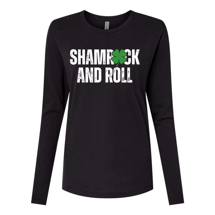 Shamrock And Roll St Patricks Day Womens Cotton Relaxed Long Sleeve T-Shirt