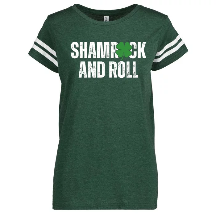 Shamrock And Roll St Patricks Day Enza Ladies Jersey Football T-Shirt