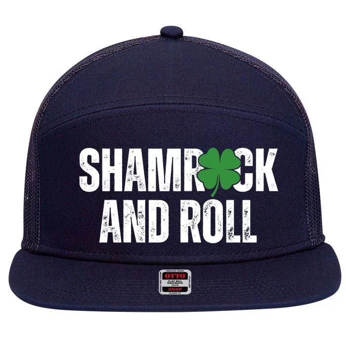 Shamrock And Roll St Patricks Day 7 Panel Mesh Trucker Snapback Hat