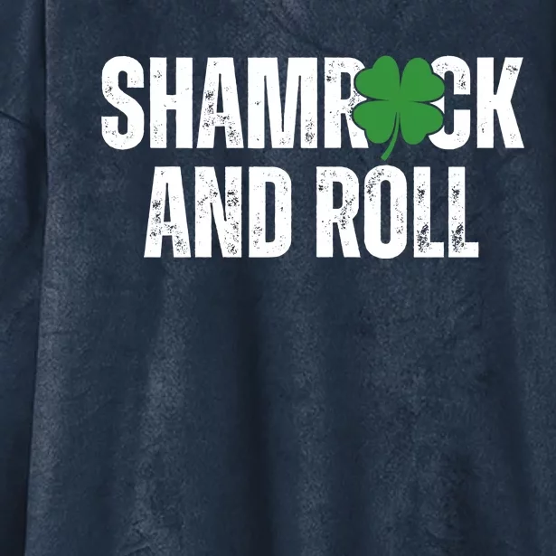 Shamrock And Roll St Patricks Day Hooded Wearable Blanket