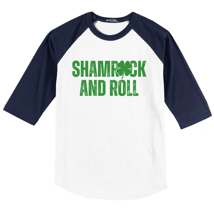 Shamrock And Roll St Patricks Day Baseball Sleeve Shirt