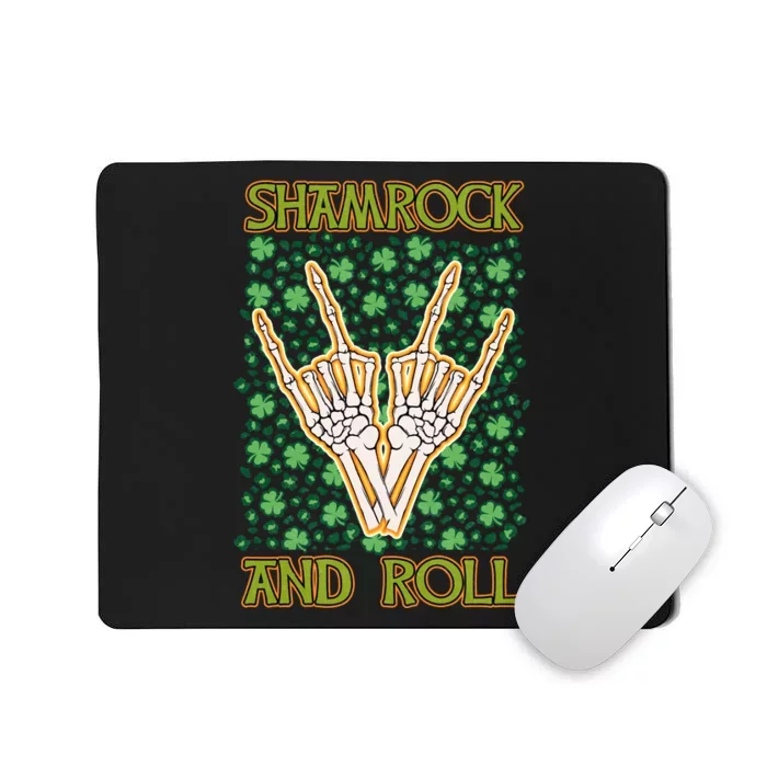 Shamrock And Roll St. Patrick's Day Irish Music Funny Skeleton Mousepad