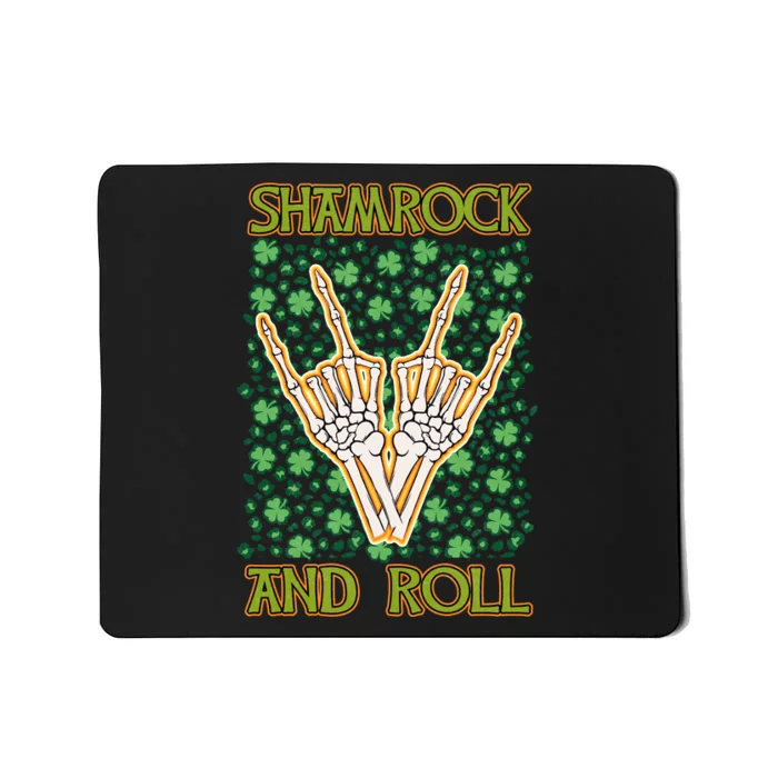 Shamrock And Roll St. Patrick's Day Irish Music Funny Skeleton Mousepad