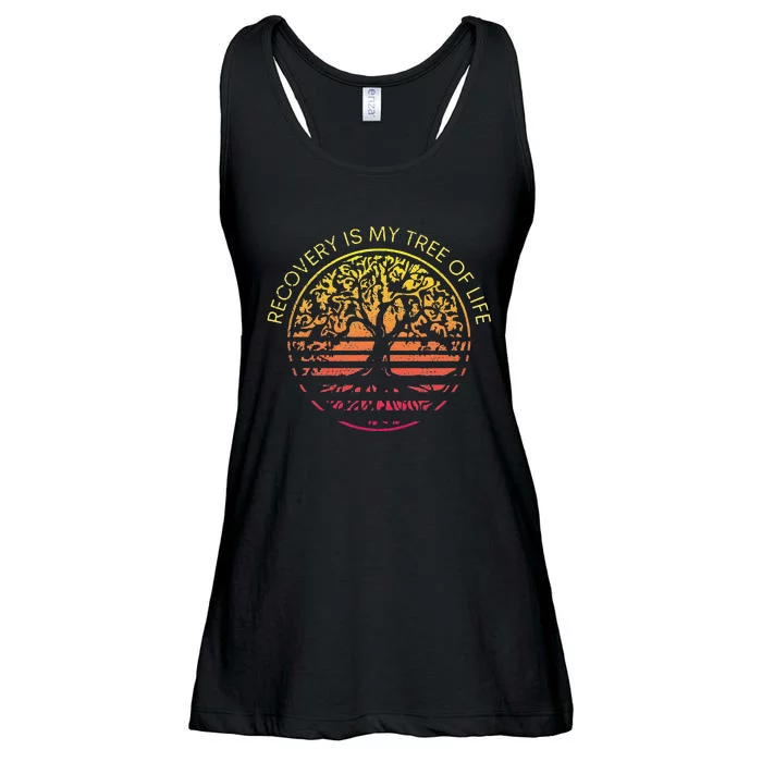 Sober Anniversary Recovery Is My Tree Of Life Sober Living Ladies Essential Flowy Tank