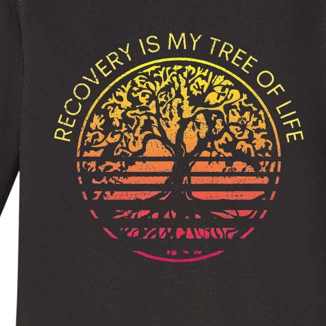 Sober Anniversary Recovery Is My Tree Of Life Sober Living Baby Long Sleeve Bodysuit