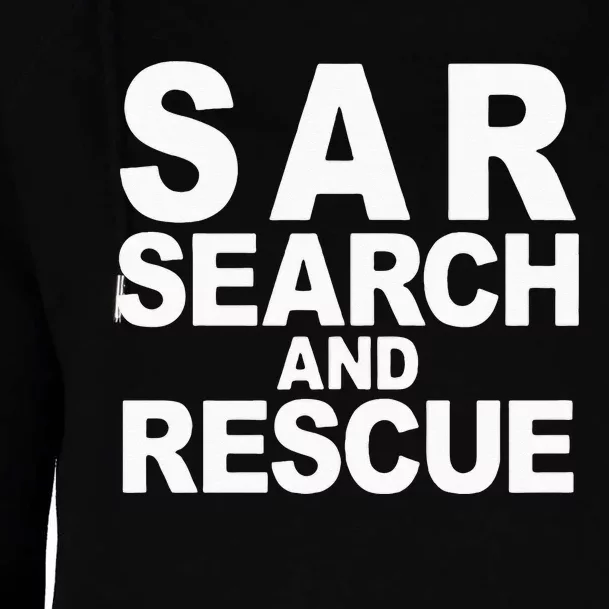 Search And Rescue SAR Front Back Print Search And Rescue Womens Funnel Neck Pullover Hood