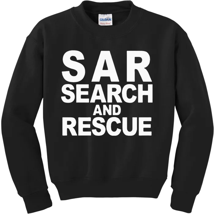 Search And Rescue SAR Front Back Print Search And Rescue Kids Sweatshirt