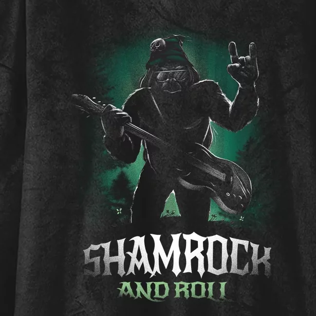 Shamrock And Roll Irish Rock Music Monster Hooded Wearable Blanket