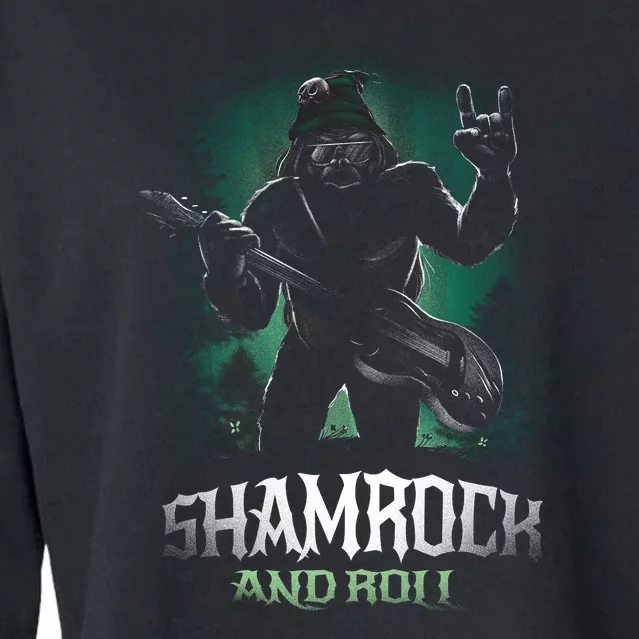 Shamrock And Roll Irish Rock Music Monster Cropped Pullover Crew