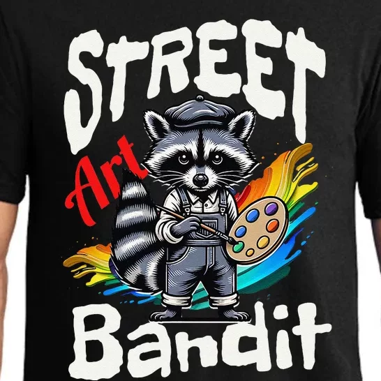 Street Art Raccoon Graffiti Style Urban Pajama Set