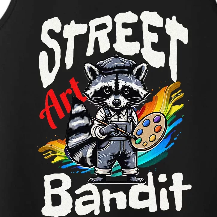 Street Art Raccoon Graffiti Style Urban Performance Tank