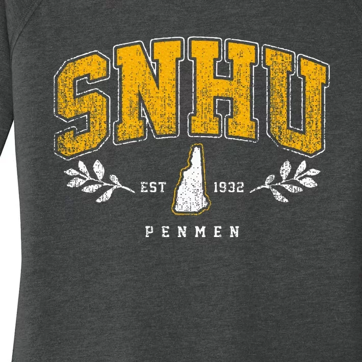 Snhu Arch Retro College University Athletic Sports Women's Perfect Tri Tunic Long Sleeve Shirt