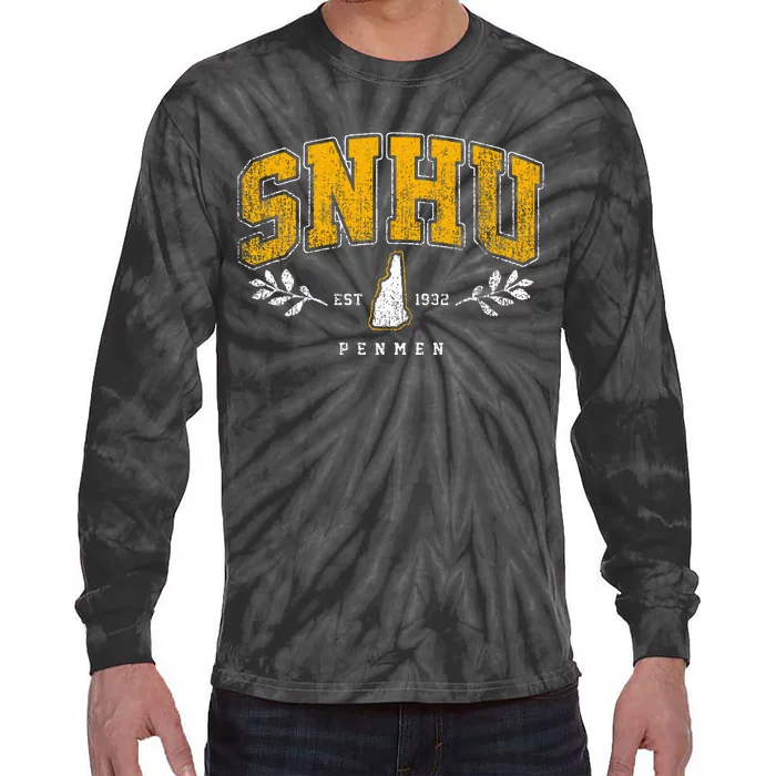 Snhu Arch Retro College University Athletic Sports Tie-Dye Long Sleeve Shirt