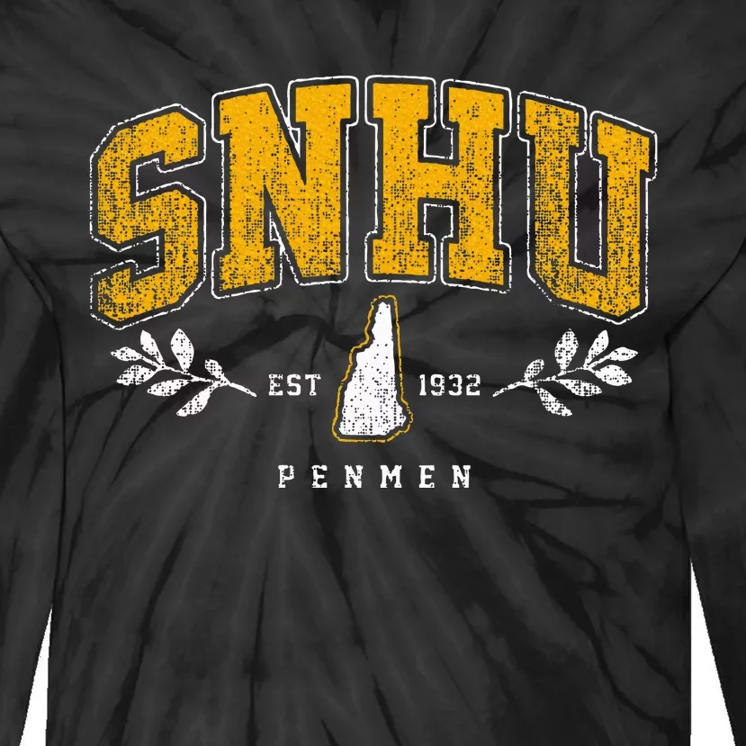 Snhu Arch Retro College University Athletic Sports Tie-Dye Long Sleeve Shirt