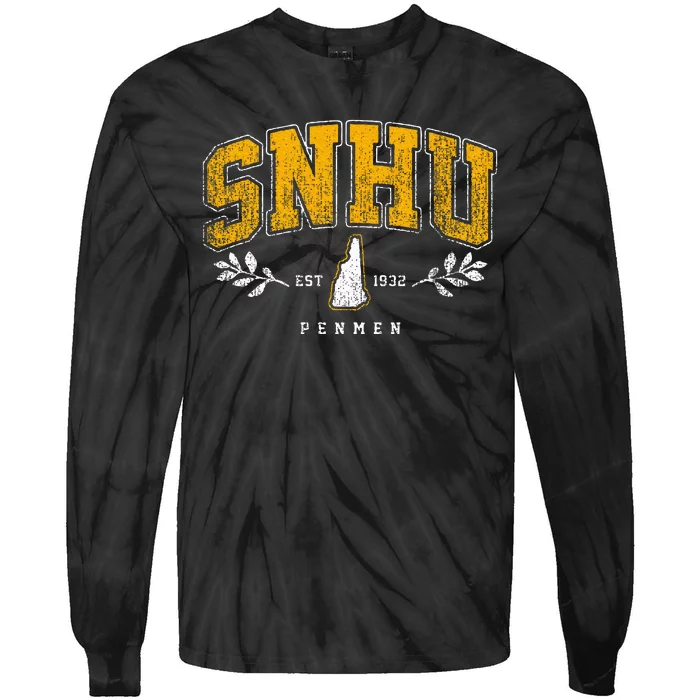 Snhu Arch Retro College University Athletic Sports Tie-Dye Long Sleeve Shirt