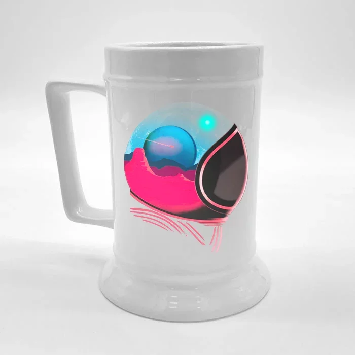 Space Adventure Red Planet Astronaut Front & Back Beer Stein