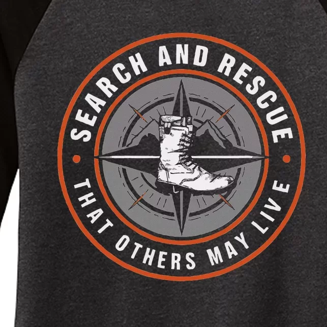 Search And Rescue Team Sar Emergency Response Women's Tri-Blend 3/4-Sleeve Raglan Shirt