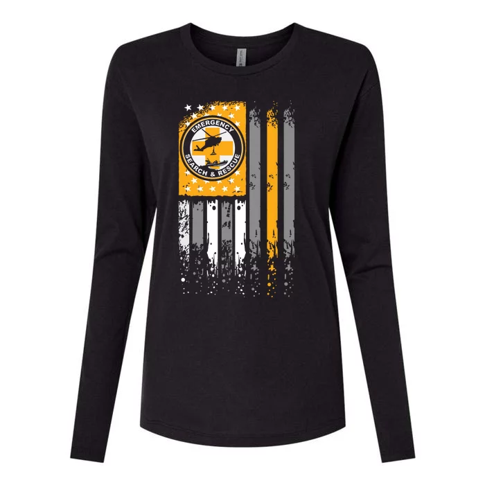 Search And Rescue Thin Orange Line SAR Emergency Team Womens Cotton Relaxed Long Sleeve T-Shirt