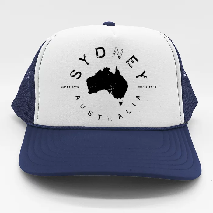 Sydney Australia Retro Vintage Graphic Trucker Hat