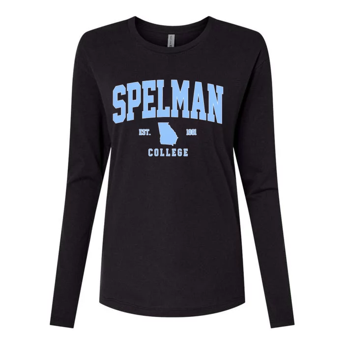 Spelman Arch Retro College Athletic Sports Outfits Womens Cotton Relaxed Long Sleeve T-Shirt