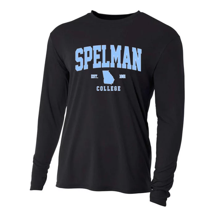 Spelman Arch Retro College Athletic Sports Outfits Cooling Performance Long Sleeve Crew