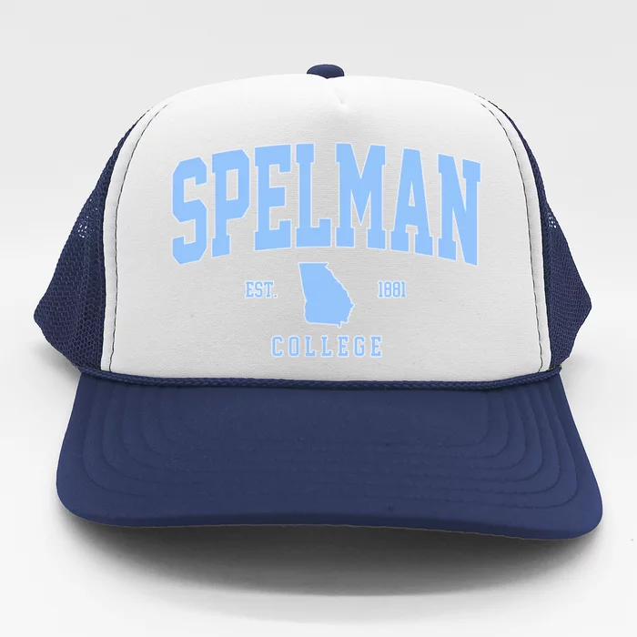 Spelman Arch Retro College Athletic Sports Outfits Trucker Hat