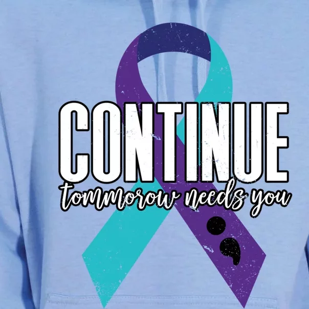 Suicide Awareness Ribbon Continue Tomorrow Needs You Gift Unisex Surf Hoodie