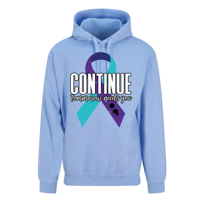 Suicide Awareness Ribbon Continue Tomorrow Needs You Gift Unisex Surf Hoodie