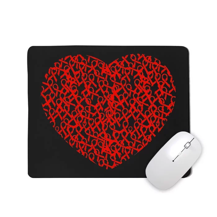 Stroke Awareness Red Ribbon Heart Support Survivor Fighter Mousepad