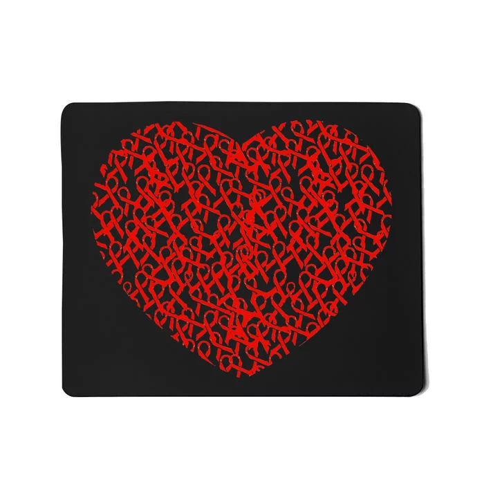 Stroke Awareness Red Ribbon Heart Support Survivor Fighter Mousepad