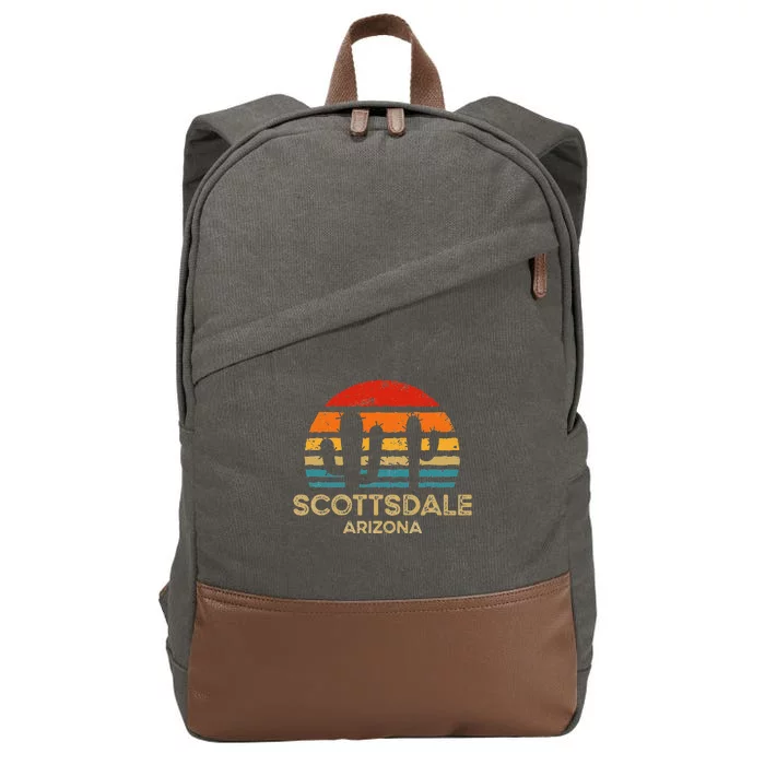 Scottsdale Arizona Retro Sunset Cotton Canvas Backpack