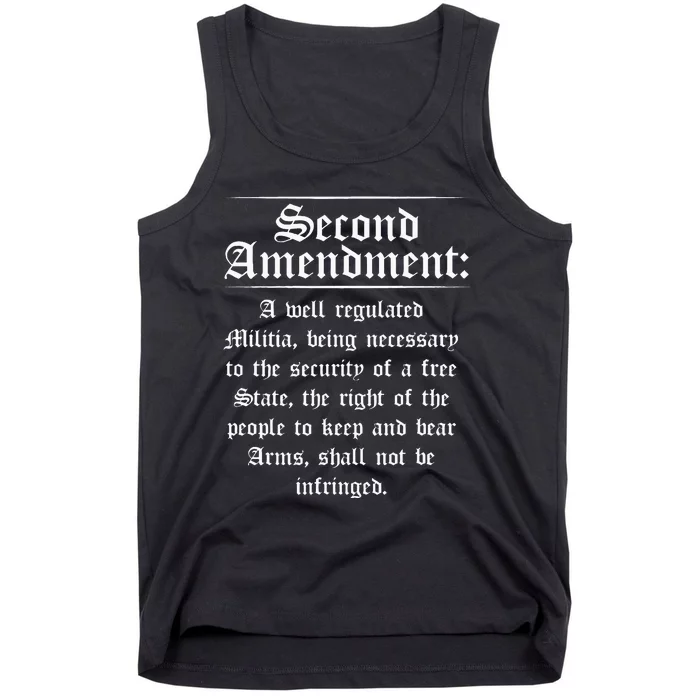 Second Amendment Rights Proud 2a Pro Gun Rights American Tank Top