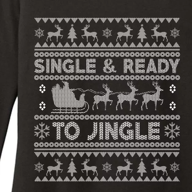 Single And Ready To Jingle Funny Ugly Christmas Sweater Womens CVC Long Sleeve Shirt