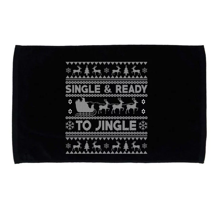 Single And Ready To Jingle Funny Ugly Christmas Sweater Microfiber Hand Towel