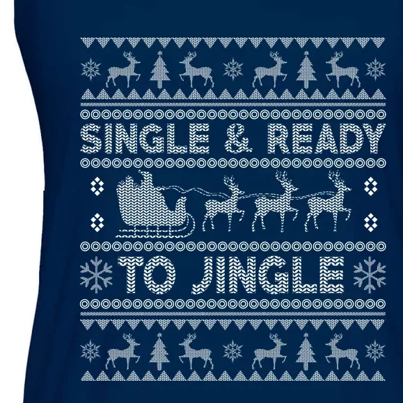 Single And Ready To Jingle Funny Ugly Christmas Sweater Ladies Essential Flowy Tank