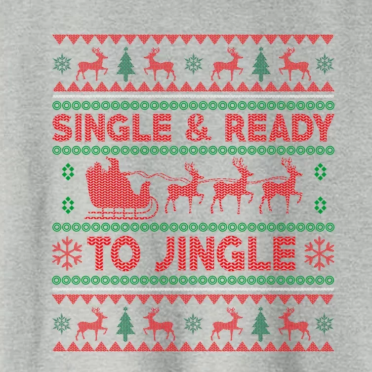 Single And Ready To Jingle Funny Ugly Christmas Sweater Women's Crop Top Tee