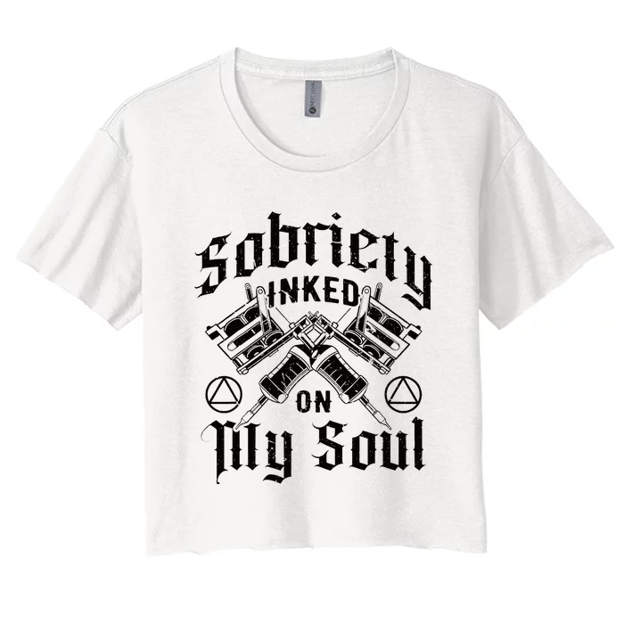 Sobriety Addiction Recovery Alcoholic Sober Living Women's Crop Top Tee