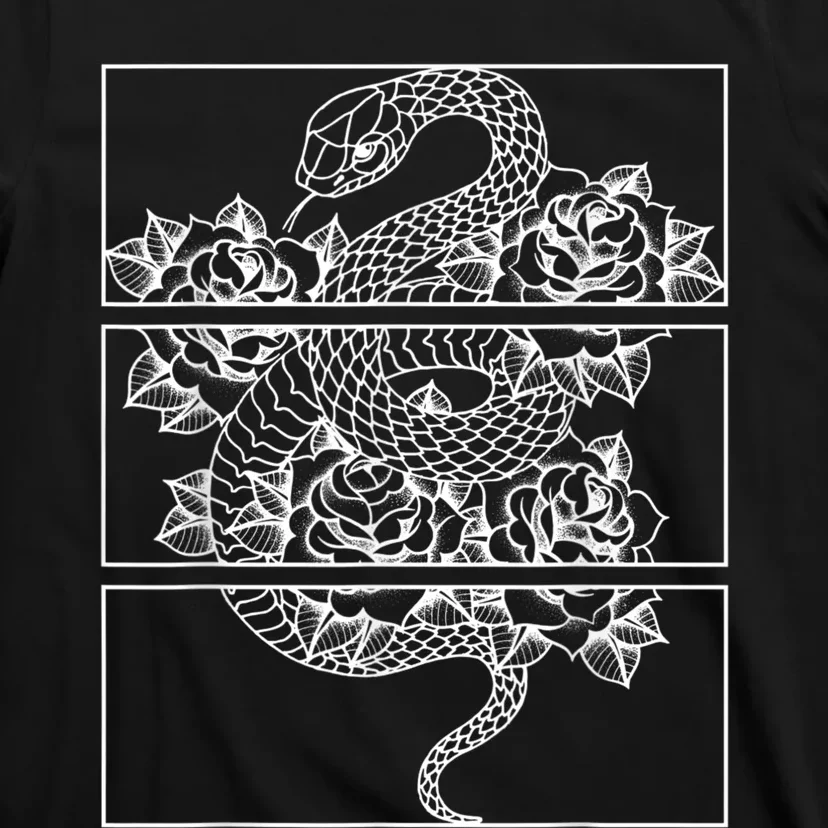 Snake And Roses Soft Grunge Aesthetic T-Shirt