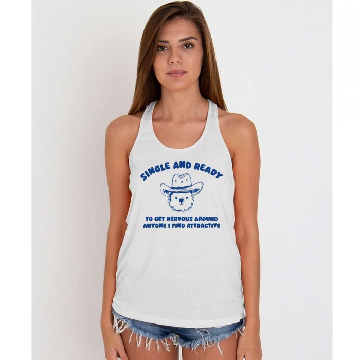 Single And Ready Women's Knotted Racerback Tank