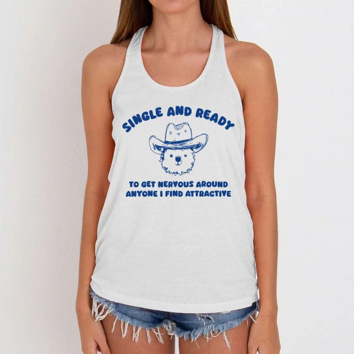 Single And Ready Women's Knotted Racerback Tank