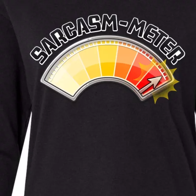 Sarcasm Meter High Womens Cotton Relaxed Long Sleeve T-Shirt