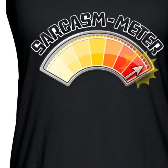 Sarcasm Meter High Ladies Essential Flowy Tank