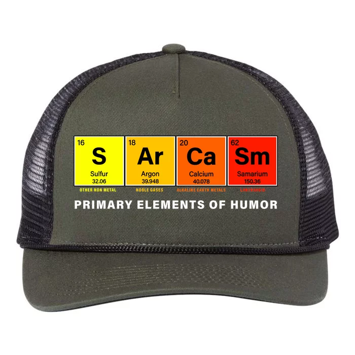 Sarcasm Primary Elements of Humor Retro Rope Trucker Hat Cap