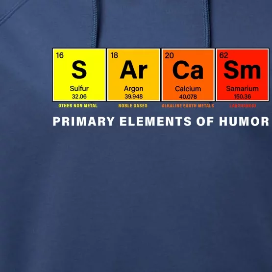 Sarcasm Primary Elements of Humor Performance Fleece Hoodie