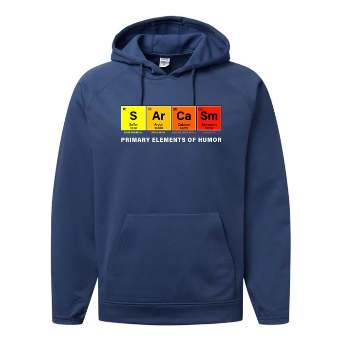 Sarcasm Primary Elements of Humor Performance Fleece Hoodie