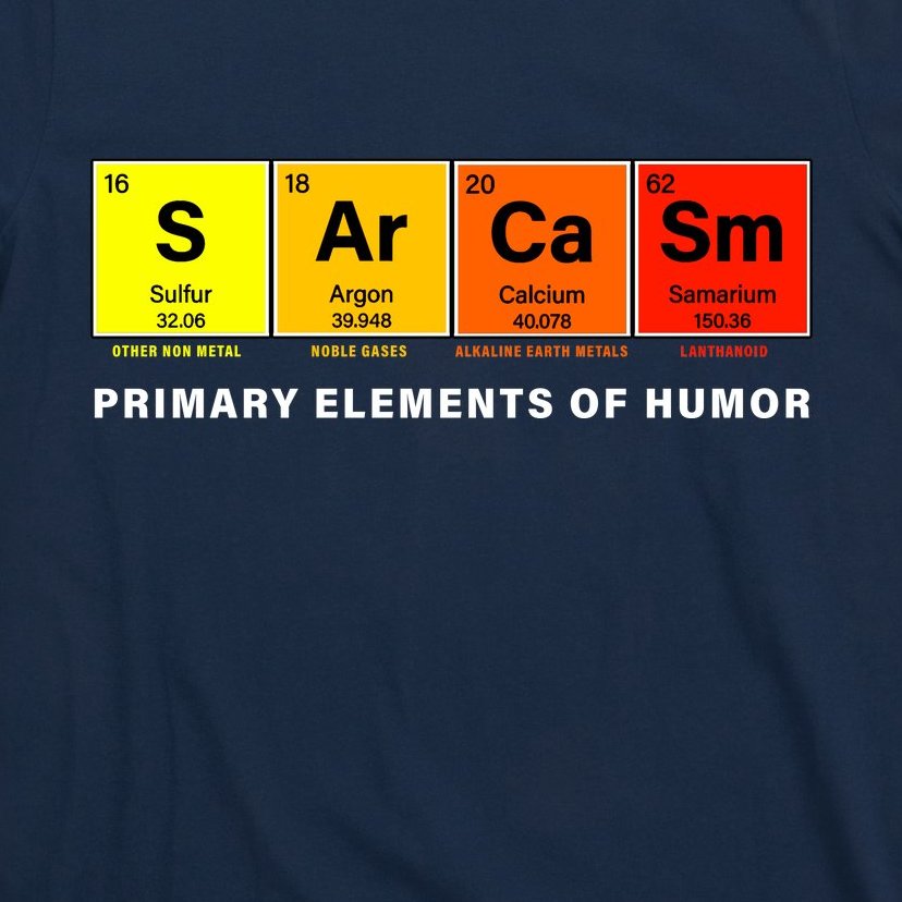 Sarcasm Primary Elements of Humor T-Shirt