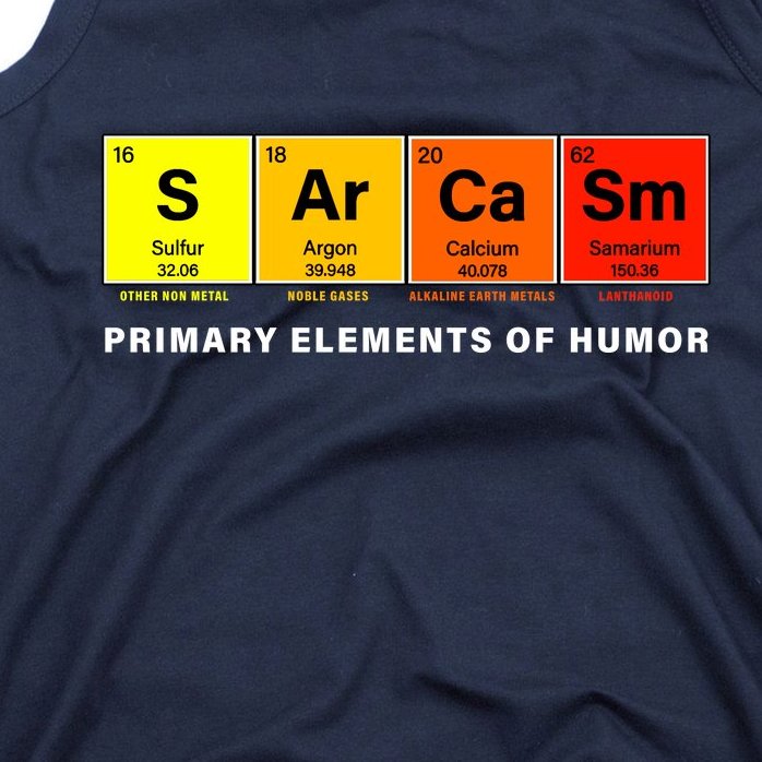 Sarcasm Primary Elements of Humor Tank Top