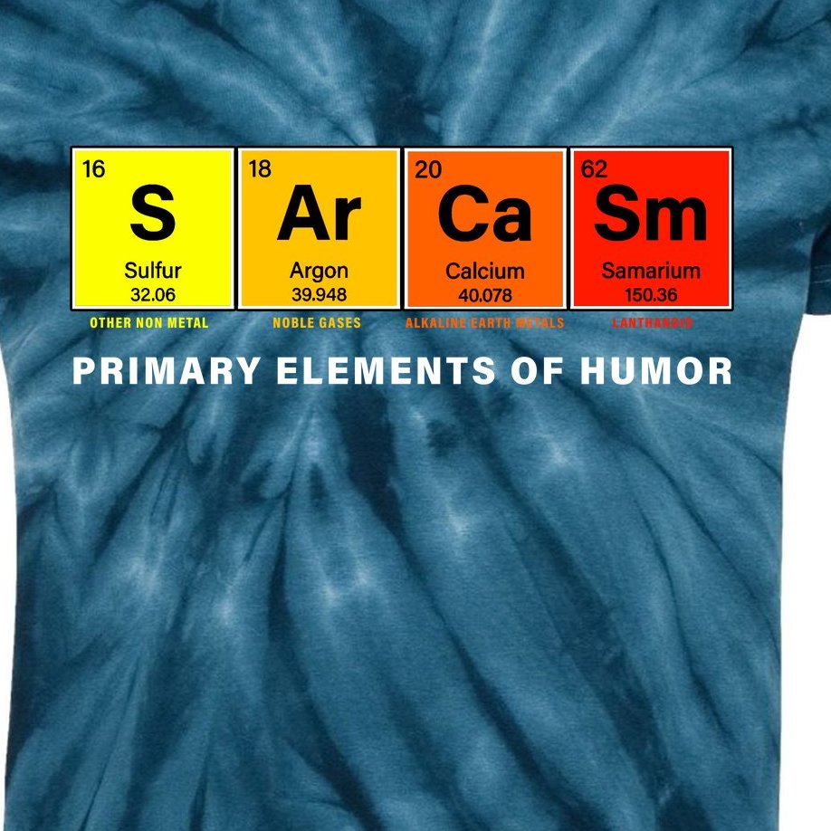 Sarcasm Primary Elements of Humor Kids Tie-Dye T-Shirt