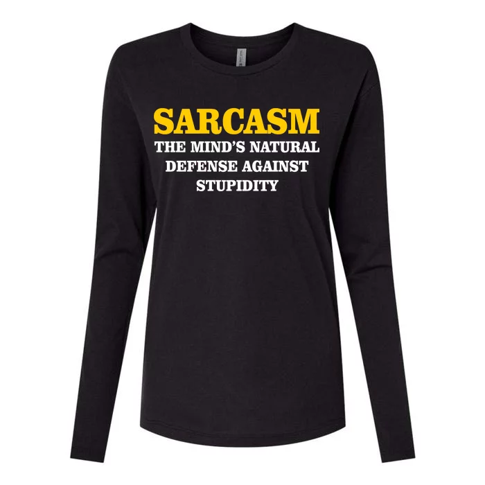 Sarcasm The Mind's Natural Defense Womens Cotton Relaxed Long Sleeve T-Shirt